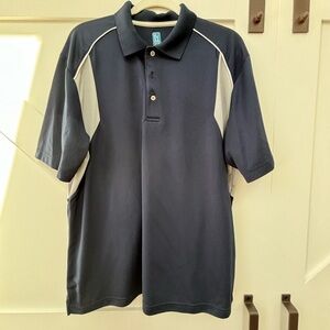 PGA Tour Blue and Gray Polo Shirt with Moisture-Wicking Fabric